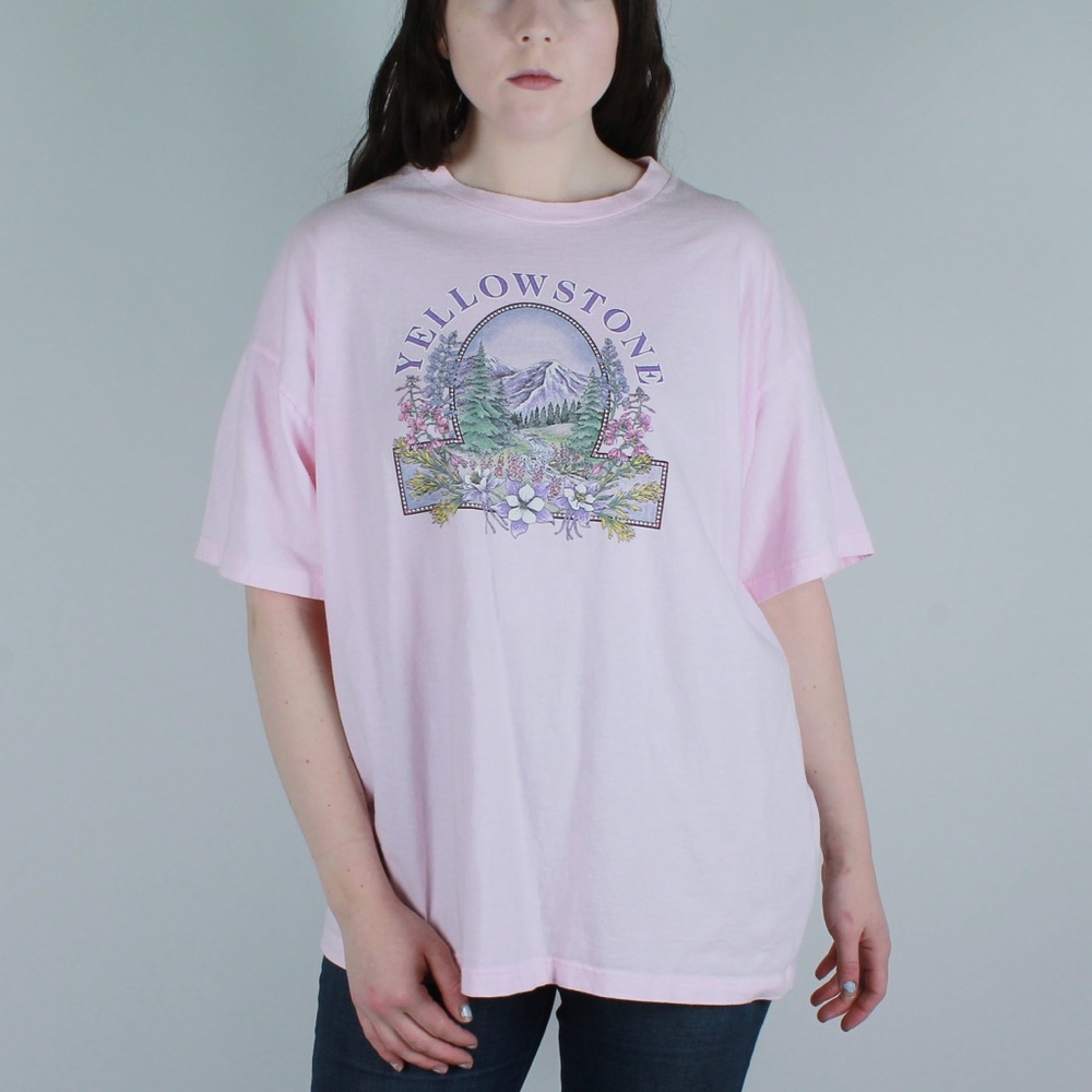 Pink Mountain Flower Yellowstone Park Graphic Tee